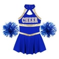 thumbnail image 5 of Zaldita Girls Cheer Leader Fancy Dance Dress Outfits Cheerleading Dance Costume Cheer Up Performance Uniform with Pom Poms Royal Blue 6, 5 of 7