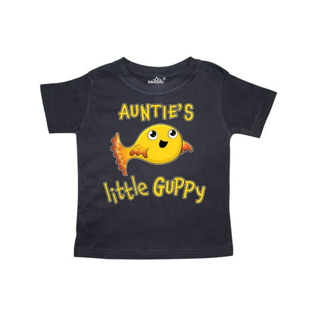 

Inktastic Auntie s Little Guppy- cute yellow fish Gift Toddler Boy or Toddler Girl T-Shirt