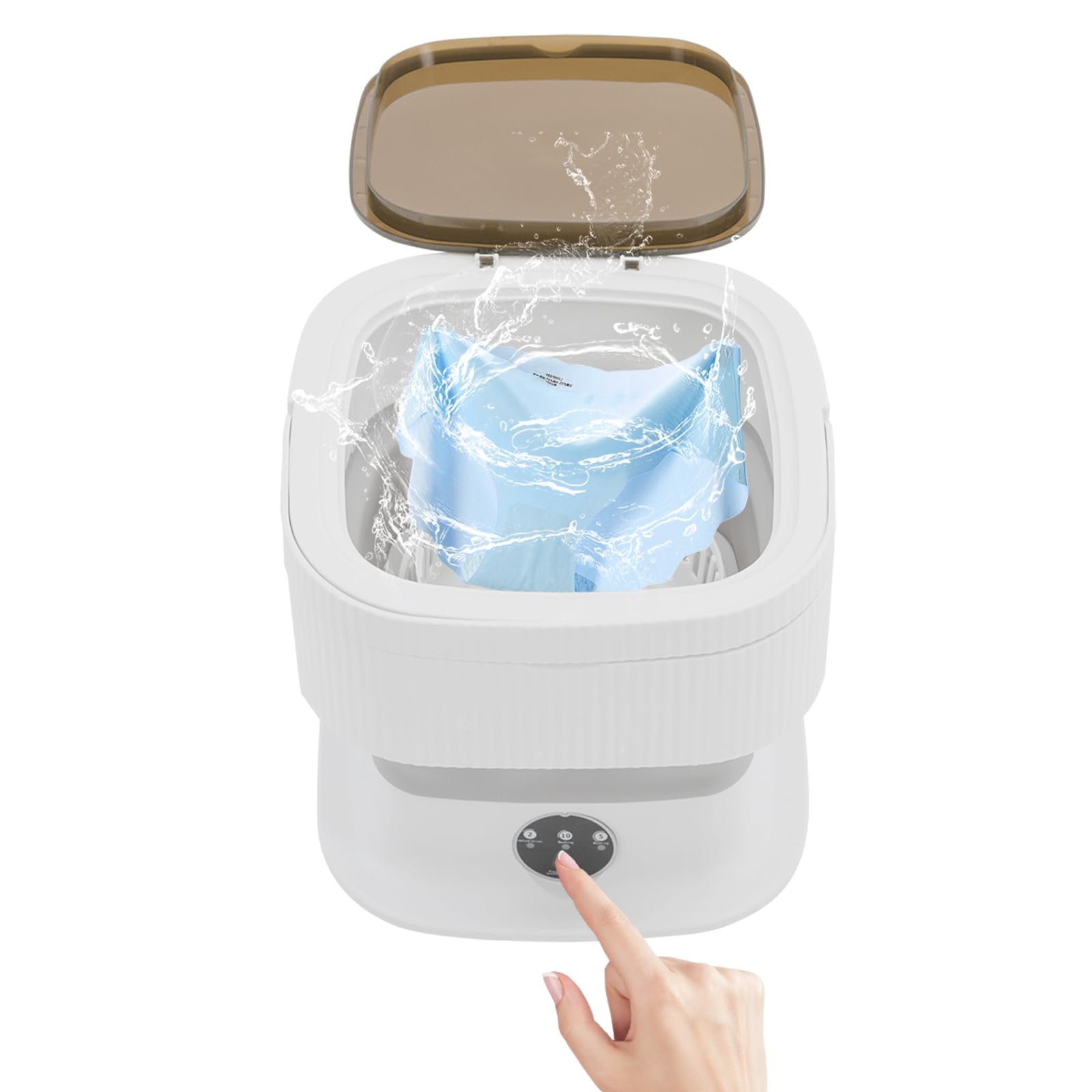 Miumaeov 10L Portable Washer Dryer Combo, Foldable Mini Washing Machine with Spin, Travel Washing Machine for Underwear Socks, Small Washer and Dryer Combo for Apartment RV