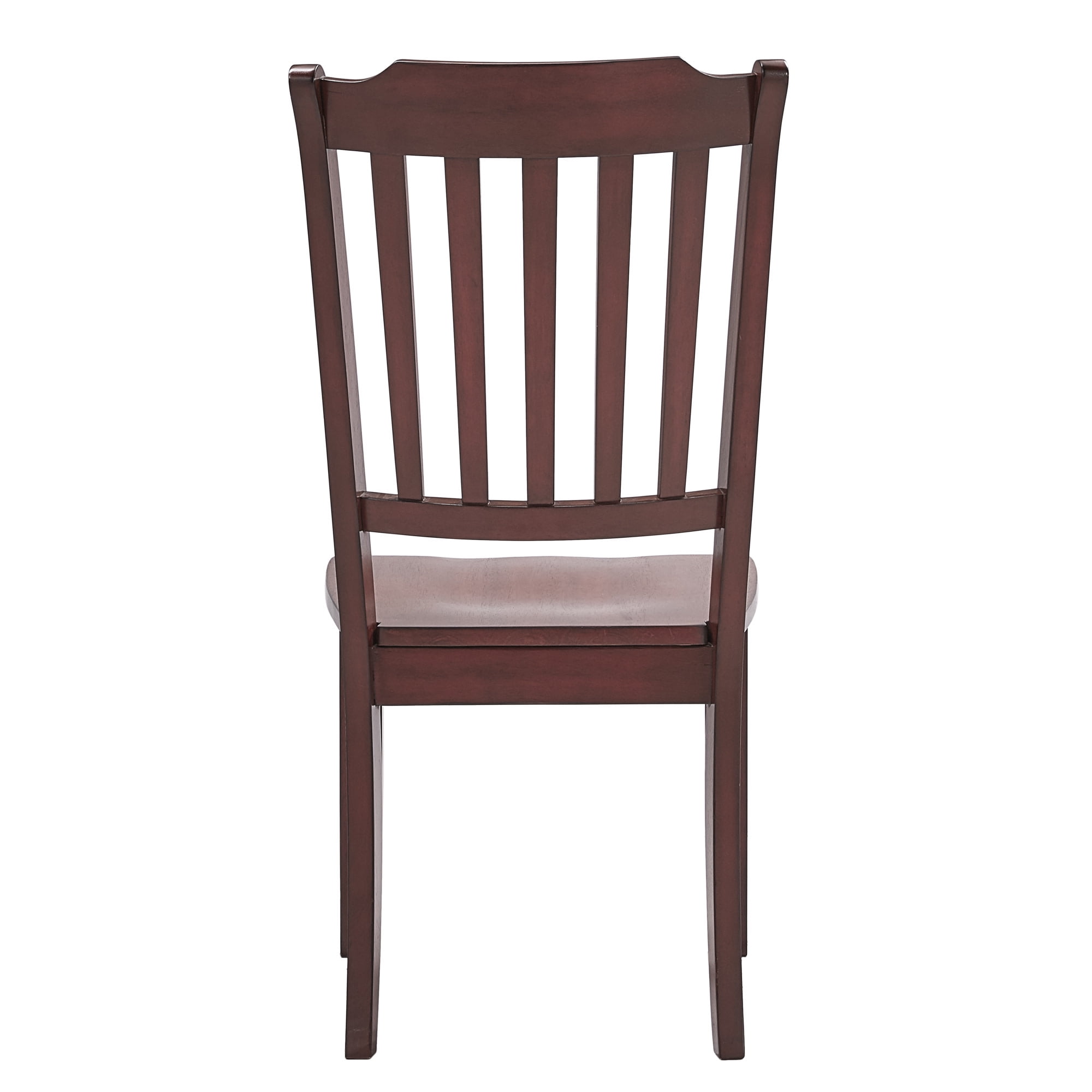Weston Home Farmhouse Slat Back Wood Dining Chairs, Set of 2, Antique Berry Red Finish