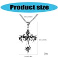 thumbnail image 3 of Handmade Necklace with Flame Crucifix Pendant Clavicle Chain Stylish Men's Accessory Music Festival Jewelry, 3 of 8