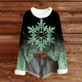 thumbnail image 4 of Aobny Christmas Y2k Tops Women Green Crew Neck Long Sleeve Sweatshirts Fleece Pullover Cute Tops for Women Winter,XL, 4 of 5