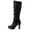 Black, variant on Mostsola Sexy Knee High Boots Women Lace up Vintage Tall Boots Heeled Trendy 70s Mid Calf Boots