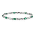 thumbnail image 3 of 14k White Gold Diamond and Emerald Bracelet BM4478, 3 of 4