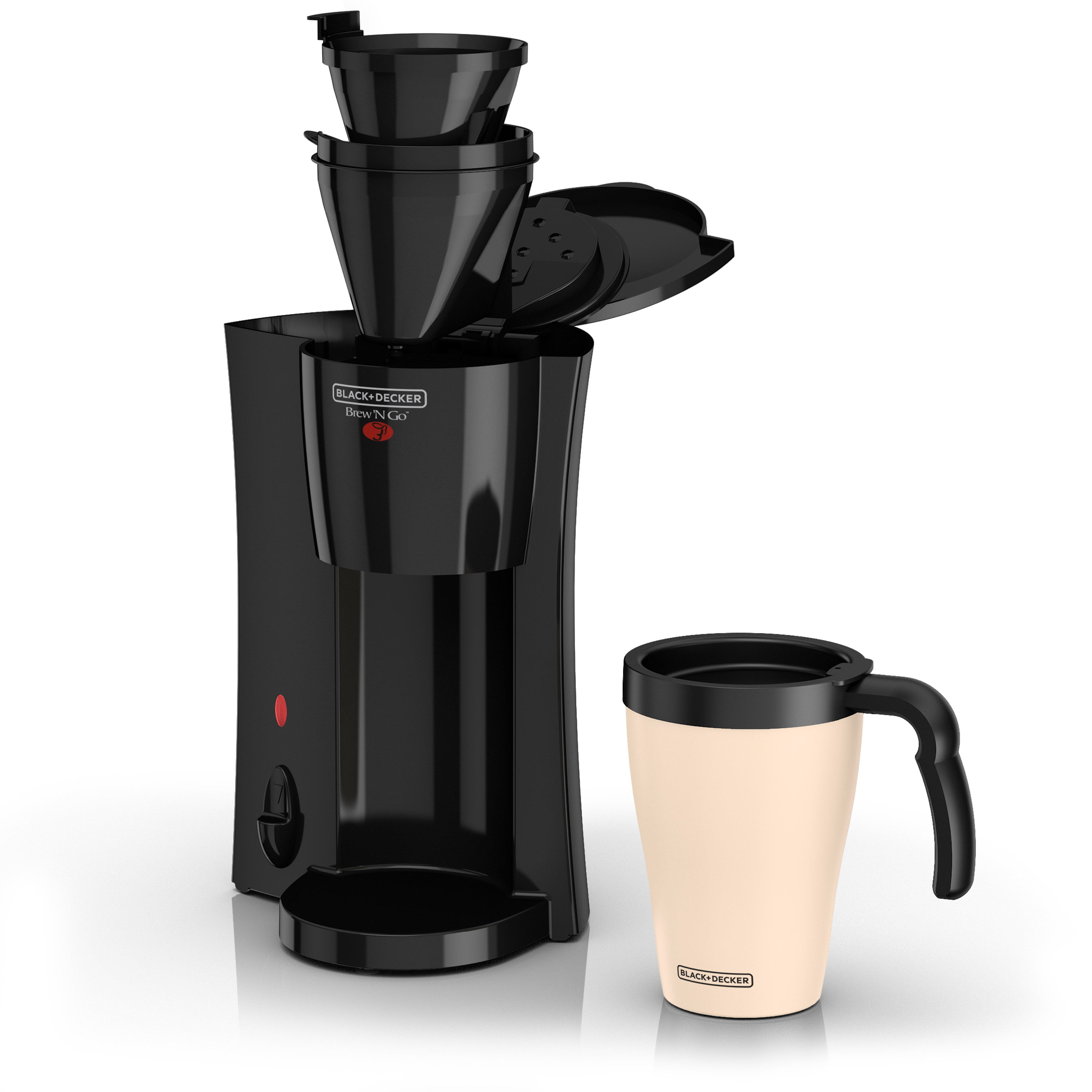  Black+Decker Brew 'n Go Personal Coffeemaker with Travel Mug,15  ounce Black/Beige, DCM18: Coffee Maker: Home & Kitchen