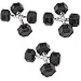 thumbnail image 3 of Fitvids Rubber Encased Hex Dumbbell, Set Including 10, 15, 20LB Pairs, 3 of 4