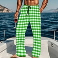 thumbnail image 2 of KyCheLot Mens Sleep Pants with Pockets Comfy Plaid Elastic Waist Drawstring Lightweight Pajama Bottoms, 2 of 6
