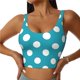 thumbnail image 1 of Balery Sky Blue And White Polka Dot Sujetadores deportivos con espalda cruzada para mujer, acolchados, sin costuras, de alto impacto, ideales para yoga, gimnasio, entrenamiento y fitness.-, 1 of 8