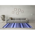 thumbnail image 3 of Ahgly Company Machine Washable Indoor Square Solid Blue Modern Area Rugs, 8' Square, 3 of 4