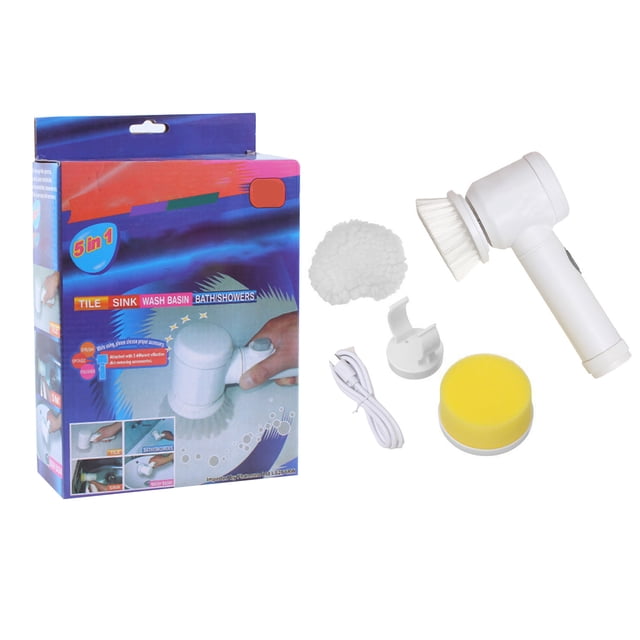 Electric Spin Scrubber Rechargeable Cordless Cleaning Brush with 3 Brush Heads Handheld Scrub Brush for Kitchen Bathroom