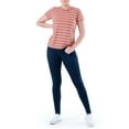 thumbnail image 4 of Time and Tru Womens Striped Short Sleeve Slub Crew Neck T-Shirt, 4 of 6