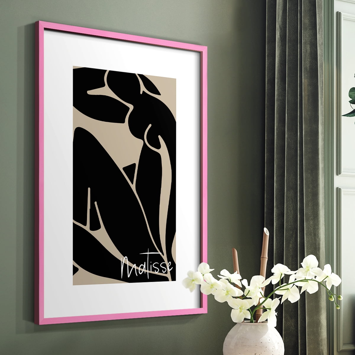 Matisse CCCIII in Pink Solid Wood 16 x 20 Framed Print