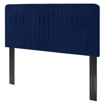 Tufted Headboard, King Size, Velvet, Blue Navy, Modern Contemporary Urban Design, Bedroom Master Guest Suite