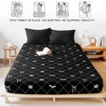 thumbnail image 5 of Cal.King Size Fitted Sheet Set - Black Halloween 3 Piece Bedding Sets 16" Deep Pocket Fitted Sheet with 2 Pillowcases, Checkered Bat Bow Brushed Microfiber Hotel Luxury Bed Sheets, 5 of 9