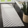 thumbnail image 3 of SAFAVIEH Cambridge Lilly Diamond Striped Wool Runner Rug, Silver/Ivory, 2'6" x 8', 3 of 10