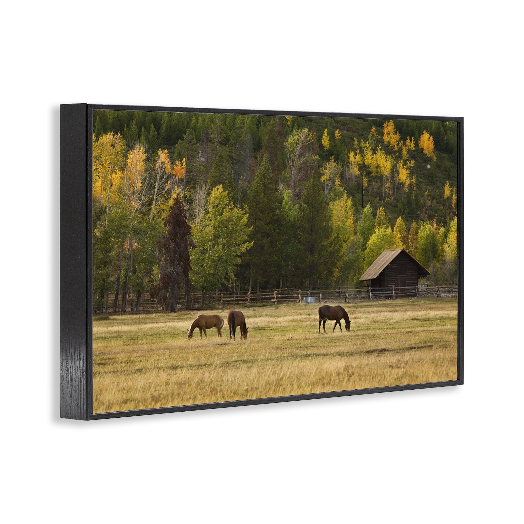 Stupell Industries Horses In Jackson Hole Black Framed Giclee Art, design by Scott Stulberg