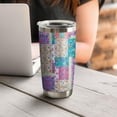 thumbnail image 4 of 20oz Pioneer Tumbler Stainless Steel Vacuum Colorful Floral Insulated Travel Coffee Mug with Splash-Proof Lid Metal Straw White, 4 of 7