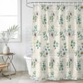 thumbnail image 6 of Daisy Shower Curtain Set - Long 72" x 84" Washable Bathtub Curtain with 12 Hooks, Spring Floral Eucalyptus Leaves Botanical Beige Waterproof Fabric Stall Shower Curtains for Bathroom/Bathtub Décor, 6 of 6