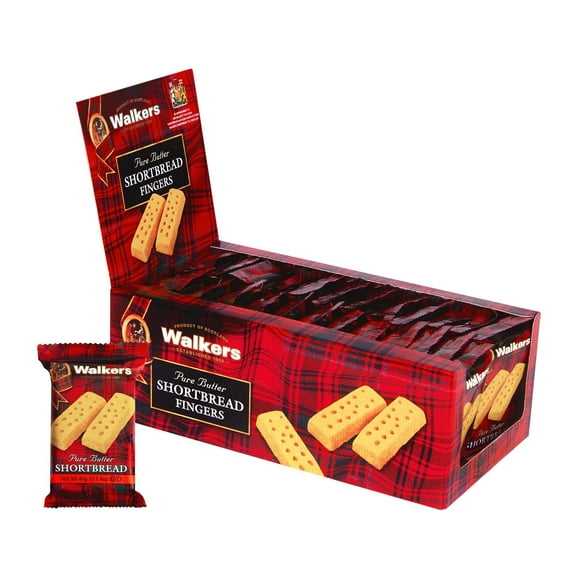 Walkers Shortbread Fingers, Traditional Butter Shortbread Cookies, 2 Count (Pack of 24)
