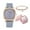 K, variant on Fridja Wrist Watches for Women Waterproof Rose Cortical Steel Strip Style Women's Watch Luxury Leather Band Analog Quartz Wrist Watch Ladies Bracelet Gift Box Packaging