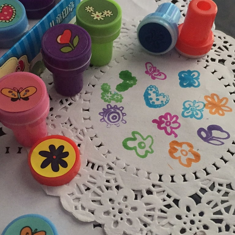 Frcolor Stampers Kids Ink Stamps Stamp ToyFruittoddler Mini Kids Supplies  Party Pad Assorted Animals Hand Child Self