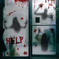 thumbnail image 4 of Pegatina estática de ventana de vidrio de PVC para Halloween, fantasma de terror, sombra y mano sangrienta, feliz Halloween, decoración de fiesta en casa, 2023, 4 of 4