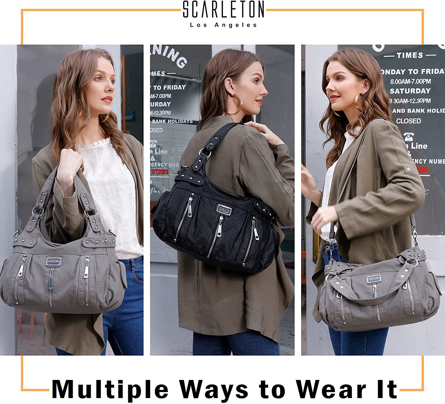 SCARLETON Purses for Women Large Hobo Bags Shoulder Bag Satchel Tote Top Handle Handbags H1292 