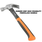GreatNeck Fiberglass Curved Claw Steel Hammer with Fiberglass Handle, 16 oz