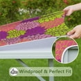 thumbnail image 6 of Vibrant boho floral design stretchable table cover featuring fitted hem for secure fit on 36 inch square card and game tables, 6 of 6