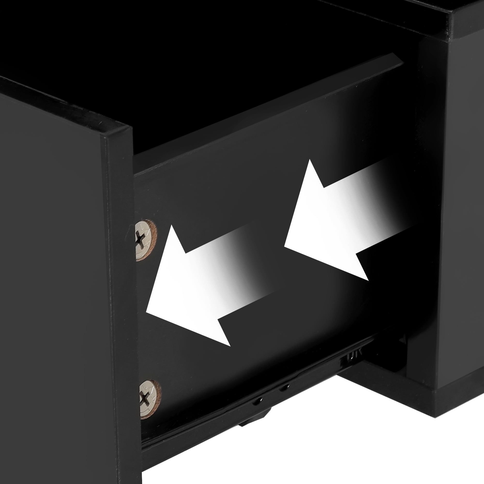 Uforic LED Lift Top Coffee Table, Modern Living Room Tables with 4 Spacious Drawers, Black