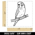 thumbnail image 2 of Curious Parakeet Budgie on a Branch Self-Inking Rubber Stamp Ink Stamper - Red Ink - Small 1 Inch, 2 of 7