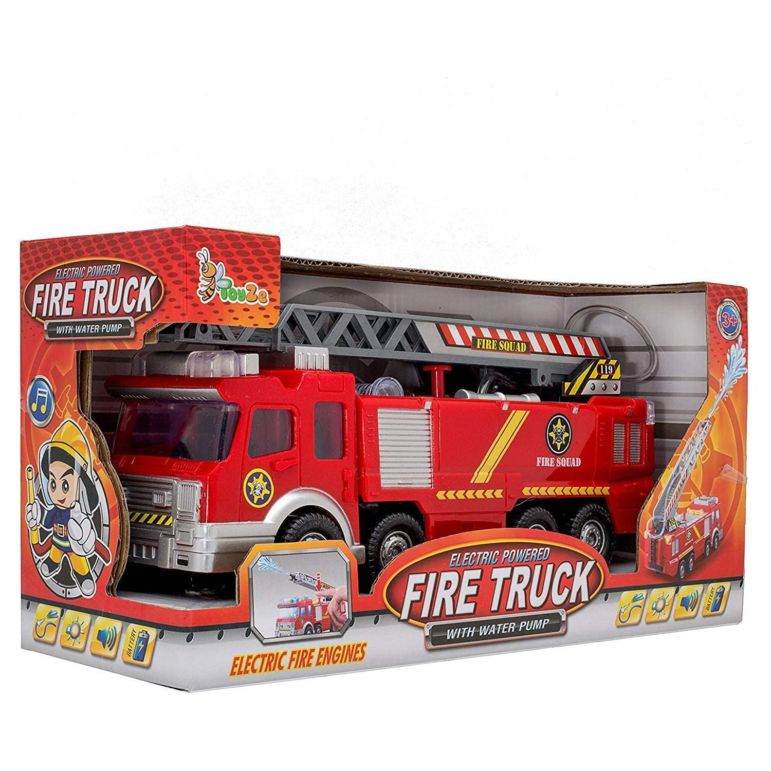 toy fire engine that sprays water