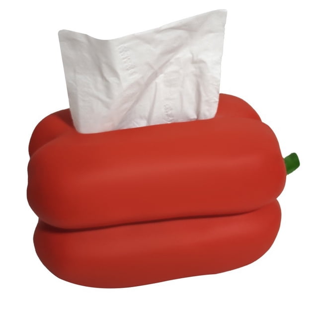 Cubierta para caja de pañuelos, goma, pimiento dulce, forma de verdura