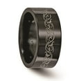 thumbnail image 5 of Edward Mirell Titanium Black Ti Flat Laser Patterned 10mm Band, 5 of 7