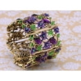 thumbnail image 2 of Feinuhan Antique Amethyst Crystal Rhinestone Floral Bangle Cuff Violet Bracelet, 2 of 5