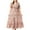 Pink, variant on Lovskoo 2024 Women's Plus Size Summer Boho Maxi Dress Short Sleeve V Neck Smocked Flowy Ruffle Tiered Beach A-Line Split Long Dresses Pink 2XL