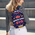 thumbnail image 5 of Bixox Happy Mardi Gras Printing Canvas Backpack Lightweight Casual Travel Backpack School Backpack Fits 15.6 Inch Notebook, 5 of 5