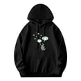 thumbnail image 1 of Men's Black Hoodie with Graphic - Artistic Pullover Sweatshirt with Front Pocket & Drawstrings Long Sleeve, 1 of 7