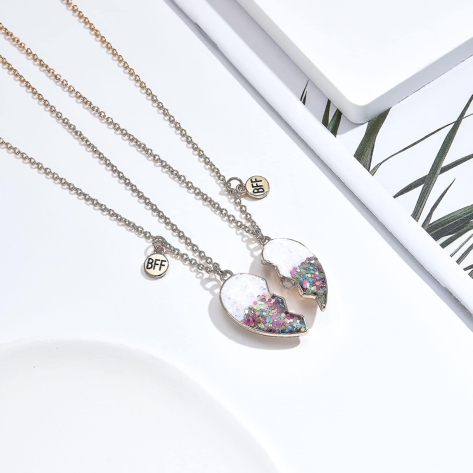 Best Friend Necklace Bff Necklace For 2 Girls Magnetic Heart Friendship Necklace Matching Best Friend Necklaces Walmart
