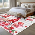 thumbnail image 4 of Happy Valentine's Day Large Area Rugs 6x9 ft Sweet Gnome Couple Red Pink Floral Love Heart Grey Plaid Washable Rug Non Slip Indoor Carpet Absorbent Floor Mat for Living Room Bedroom Dining Room, 4 of 9