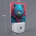 thumbnail image 2 of Rocae Neon Cyberpunk Blue Bear for 0.5W Plug in Night Light, Dusk to Dawn, Bright Nightlight Auto-On/Off-UK, 2 of 7