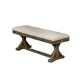 thumbnail image 3 of Rustic Gray Wood 7pc Dining Set with Beige Skirt Chairs and Bench, 3 of 4