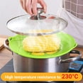 thumbnail image 4 of 2Pcs Silicone Pan Lid 10"&11.5" Splatter Guard Pots Boil Over Safeguard Multi-Function Kitchen Tool(Green,Red), 4 of 5