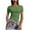 Green, variant on WREESH Women's Short Sleeve Crop Top Fashion Slim Fitted Casual Round-Neck Solid T-Shirt Top Stylish Solid Color Blouse for Women Navy