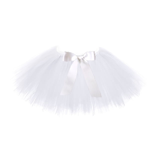 Gibobby ganchos para faldas con pinzas Falda de panqueque clásica para mujer con tutú de de ballet para actuación de práctica de baile(Blanco, Talla única)