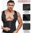 thumbnail image 3 of Men's Zipper Waist Trainer Trimmer Vest, Men Sauna Vest Sweat Waist Trainer, Men Compression Shirt for Body Slimming, 3 of 7