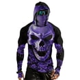 thumbnail image 2 of Mens Sun Protection Fishing Hoodie with Face Cover Long Sleeve 3d Skull Breathable Slim Fit Sun Shirts for Athletic Running Gym Workout, 2 of 7