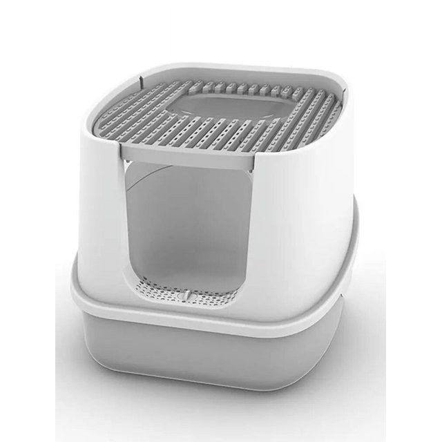 Cat Sandbox Litter Box Fully Enclosed Anti-Splash Cat Toilet Deodorant Pet Cleaning Supplies Kitty Litter Box Toilet Litter ShopWise Round
