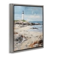 thumbnail image 3 of Stupell Industries Lighthouse On Rocky Shore Gray Framed Floater Canvas Wall Art design by LSR Creative Studio, 18 x 18, 3 of 9