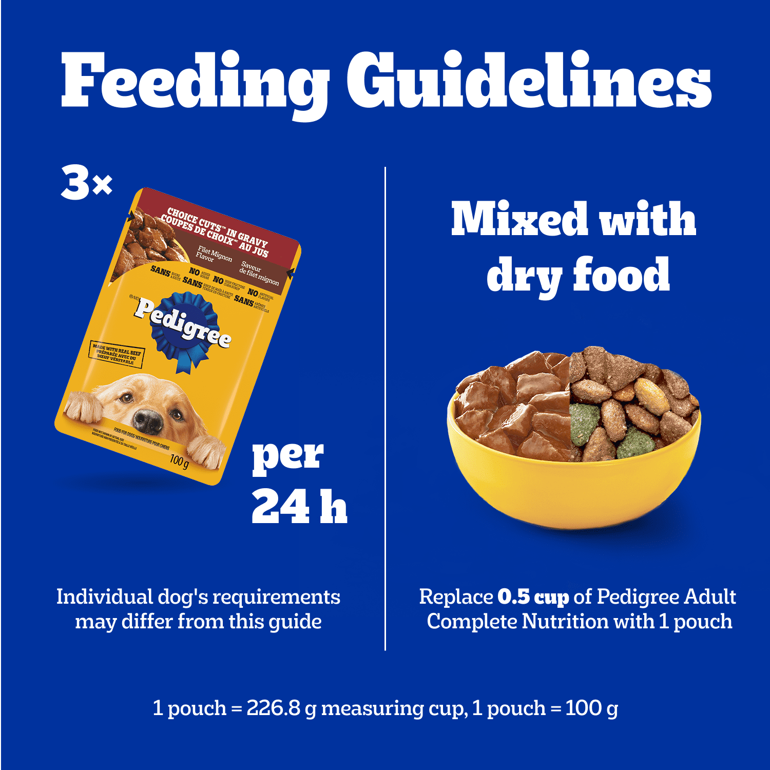 Pedigree Adult Wet Dog Food Choice Cuts in Gravy Filet Mignon and Grilled Chicken Flavour Pouch Variety 800g